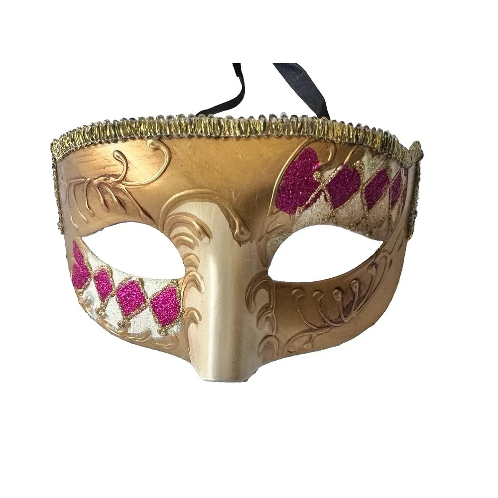 New Orleans Mardi Gras Face Mask Adult One Size Costume Dress Up Collectible